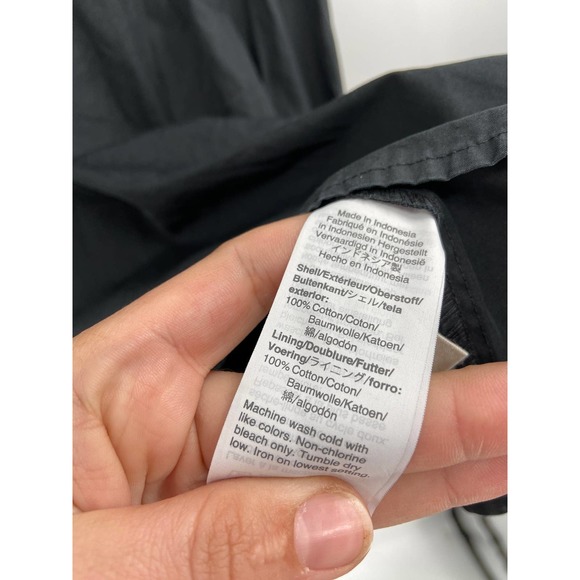 Madewell Black Poplin Tie Front V-Neck Short Sleeve Mini Dress Size 8 - Picture 5 of 7